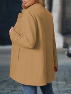 Chāme | Elegante Dames Wintermantel met Knoopsluiting - Warme Klassieke Lange Wollen Look Jas met Reverskraag
