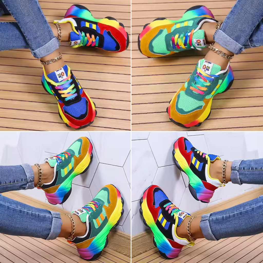 Inspire | Comfortabele Dames Sneakers met Vetersluiting - Veterschoenen met Dempende Zool voor Wandelen