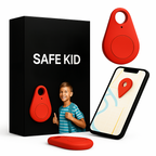 Kinder GPS-Tracker Waterdicht met Real-Time Locatie & SOS-Alarm | Klein, Licht, Draagtasje en Beveiligingsfuncties Rood