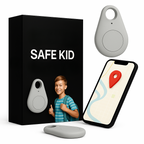 Kinder GPS-Tracker Waterdicht met Real-Time Locatie & SOS-Alarm | Klein, Licht, Draagtasje en Beveiligingsfuncties Zilver