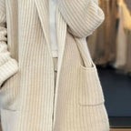 Isana | Dames Gebreid Vest met Open Voorzijde en Zakken - Comfortabele Lange Oversized Cardigan Zonder Sluiting