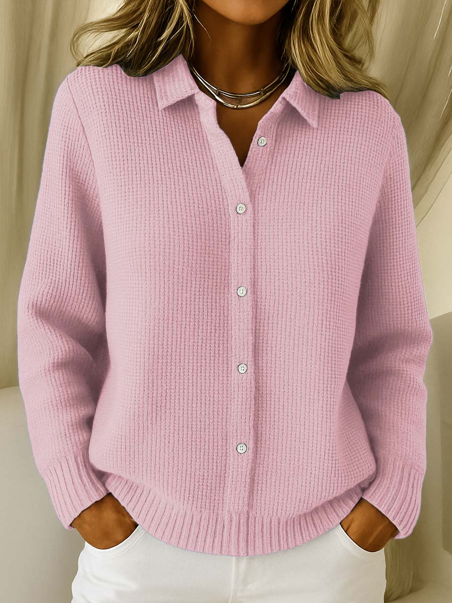 Umami | Dames Gebreide Trui met Volledige Knoopsluiting Voorzijde - Klassieke Doorknoop Cardigan en Knoopvest
