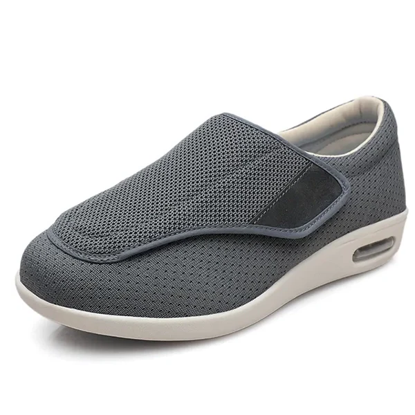 Brede Diabetische Schoenen voor Gezwollen Voeten – Comfortabel & Ademend Grijs