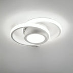 Moderne LED Plafondlamp met Dubbel Ringdesign – Plafonnière voor Hal, Gang & Kantoor, Rond, Vierkant of Golf, Zwart of Wit – Twilight Rings Rond Wit