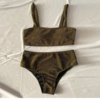 Adele | Dames Bikiniset - Pailletten, Stijlvol en Comfortabel Groen