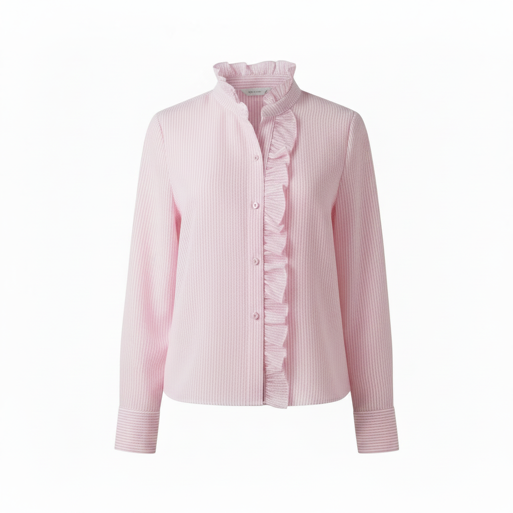 Ariana | Damesblouse - Ruches en Knoopdetail