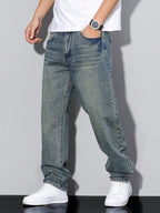 Hommes | Baggy Jeans Heren | Losse Pasvorm & Maximale Bewegingsvrijheid Petrol
