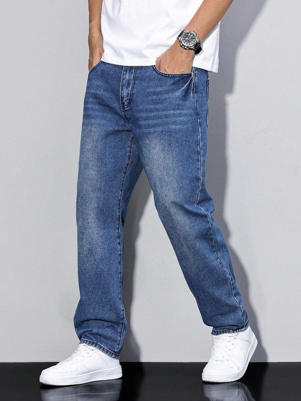 Hommes | Baggy Jeans Heren | Losse Pasvorm & Maximale Bewegingsvrijheid Donkerblauw
