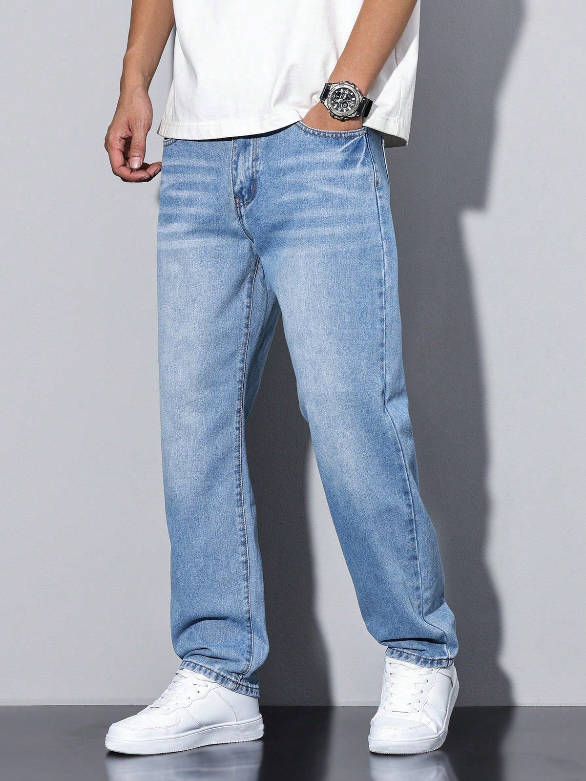 Hommes | Baggy Jeans Heren | Losse Pasvorm & Maximale Bewegingsvrijheid Lichtblauw