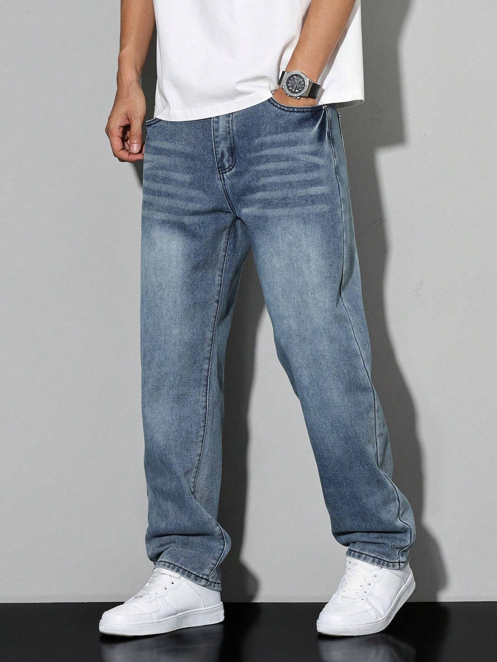 Hommes | Baggy Jeans Heren | Losse Pasvorm & Maximale Bewegingsvrijheid Cyaanblauw