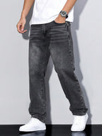 Hommes | Baggy Jeans Heren | Losse Pasvorm & Maximale Bewegingsvrijheid Donkergrijs