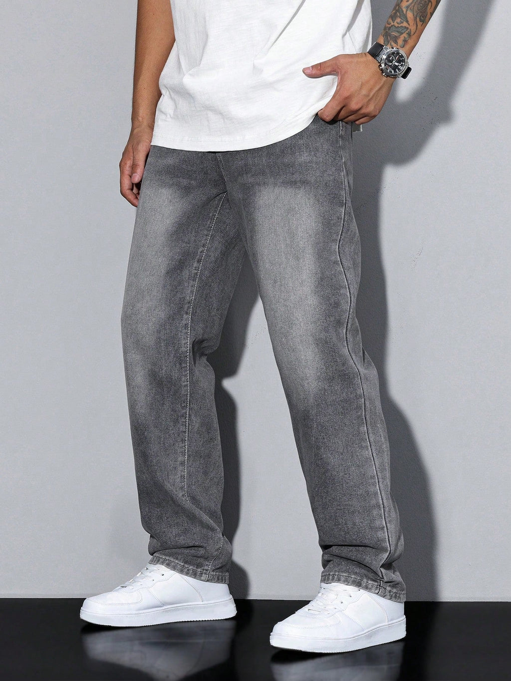 Hommes | Baggy Jeans Heren | Losse Pasvorm & Maximale Bewegingsvrijheid Grijs