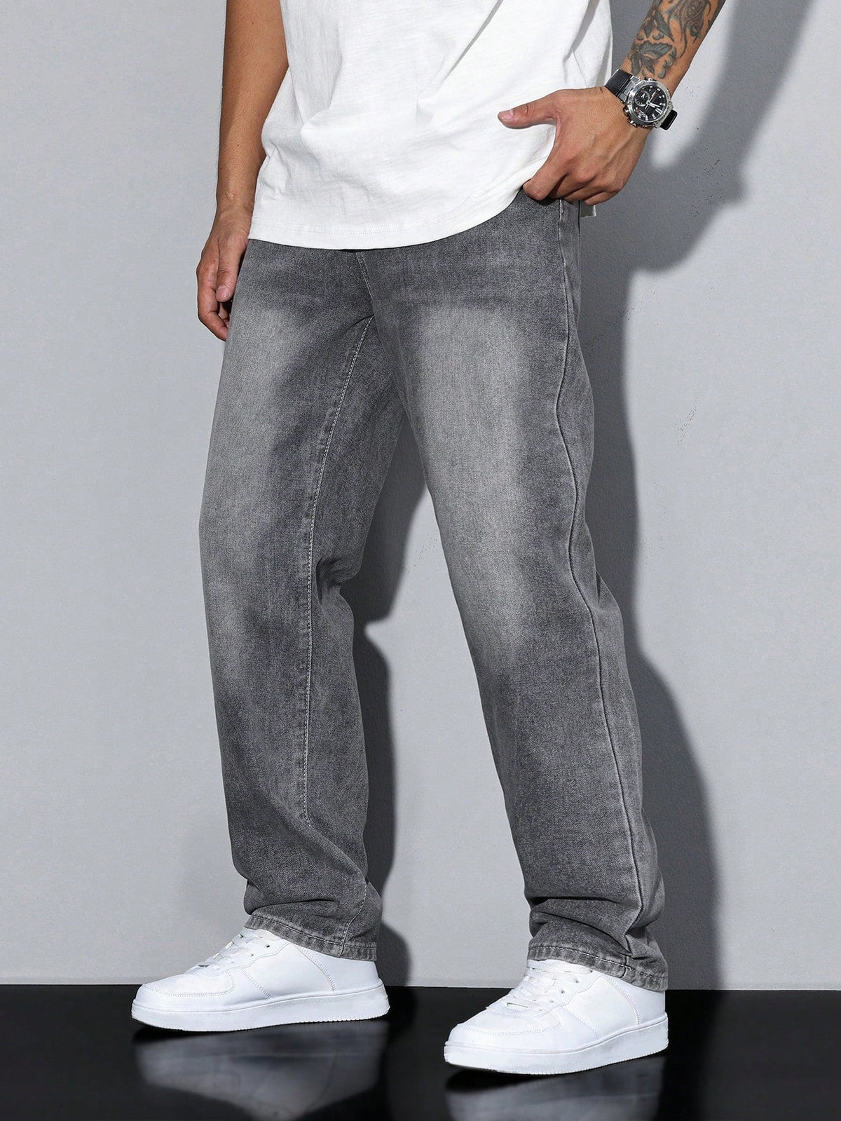 Hommes | Baggy Jeans Heren | Losse Pasvorm & Maximale Bewegingsvrijheid Grijs