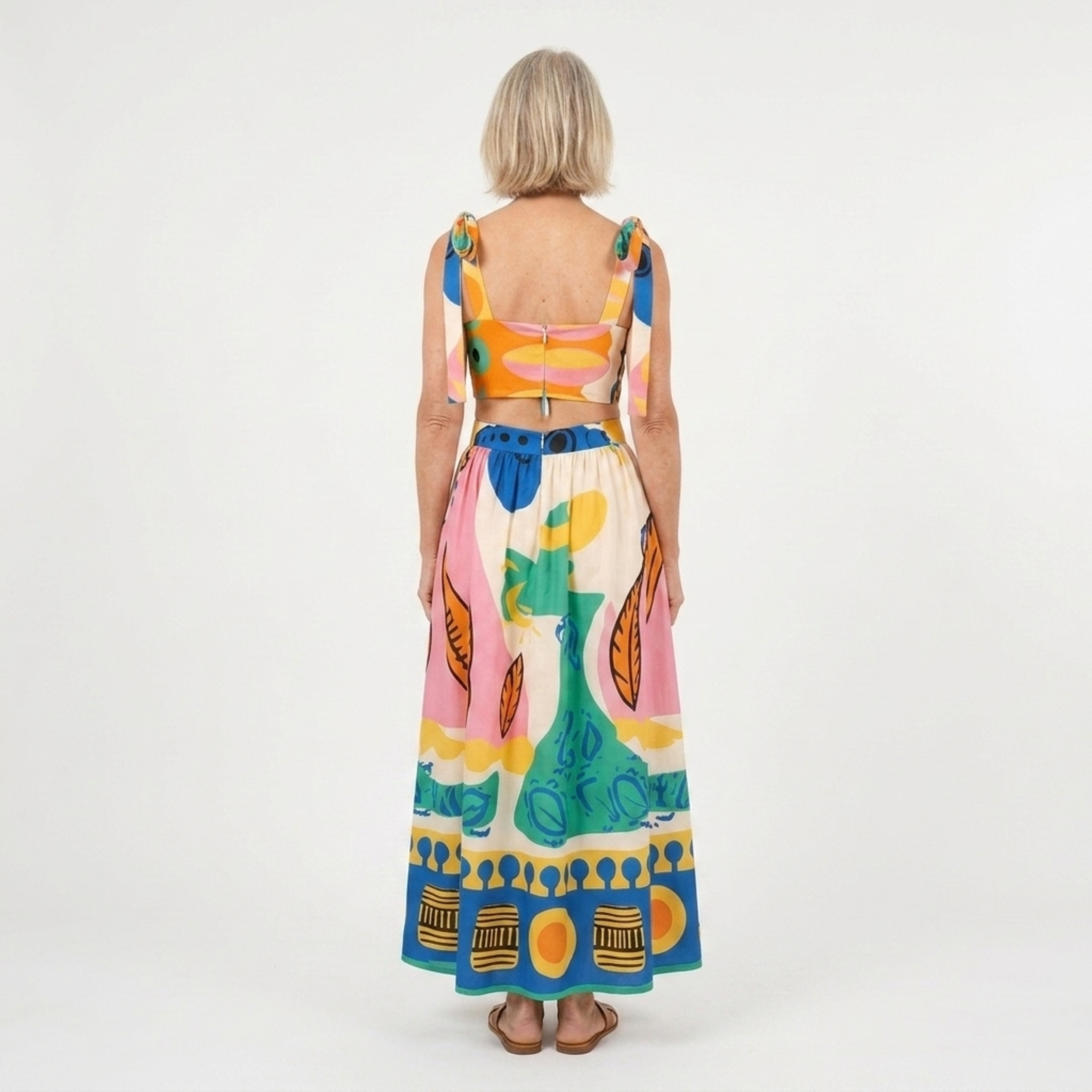 Evadne | Co-ord Set Dames - Print - Crop Top Maxi