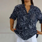 Amara | Blouse Dames - Bloemenprint Pailletten