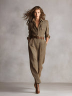Brianna | Dames Jumpsuit - Luxe Tweed, Geruit Patroon (Zonder Riem)