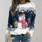 Kersttrui Dames - Warme Gebreide Foute Kerstsweater Dames Donkerblauw