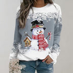 Kersttrui Dames - Warme Gebreide Foute Kerstsweater Dames Grijs