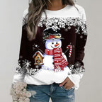 Kersttrui Dames - Warme Gebreide Foute Kerstsweater Dames Donkerbruin