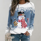 Kersttrui Dames - Warme Gebreide Foute Kerstsweater Dames Blauw