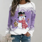 Warme Kersttrui voor Dames – Zachte Wintertrui met Kerstmotief, 8 Kleuren, M–3XL – Zahara Paars