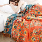 Zachte Plaid met Tijdloos Design – Lichte Bankplaid & Sprei voor Bank en Bed, Oranje of Geel, 3 Maten Oranje