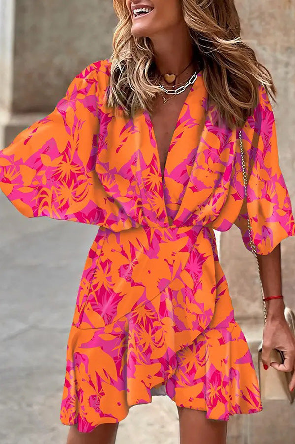 Daisy | Dames Mini-Jurk - Polyester, Casual Zomer Kleding Oranje