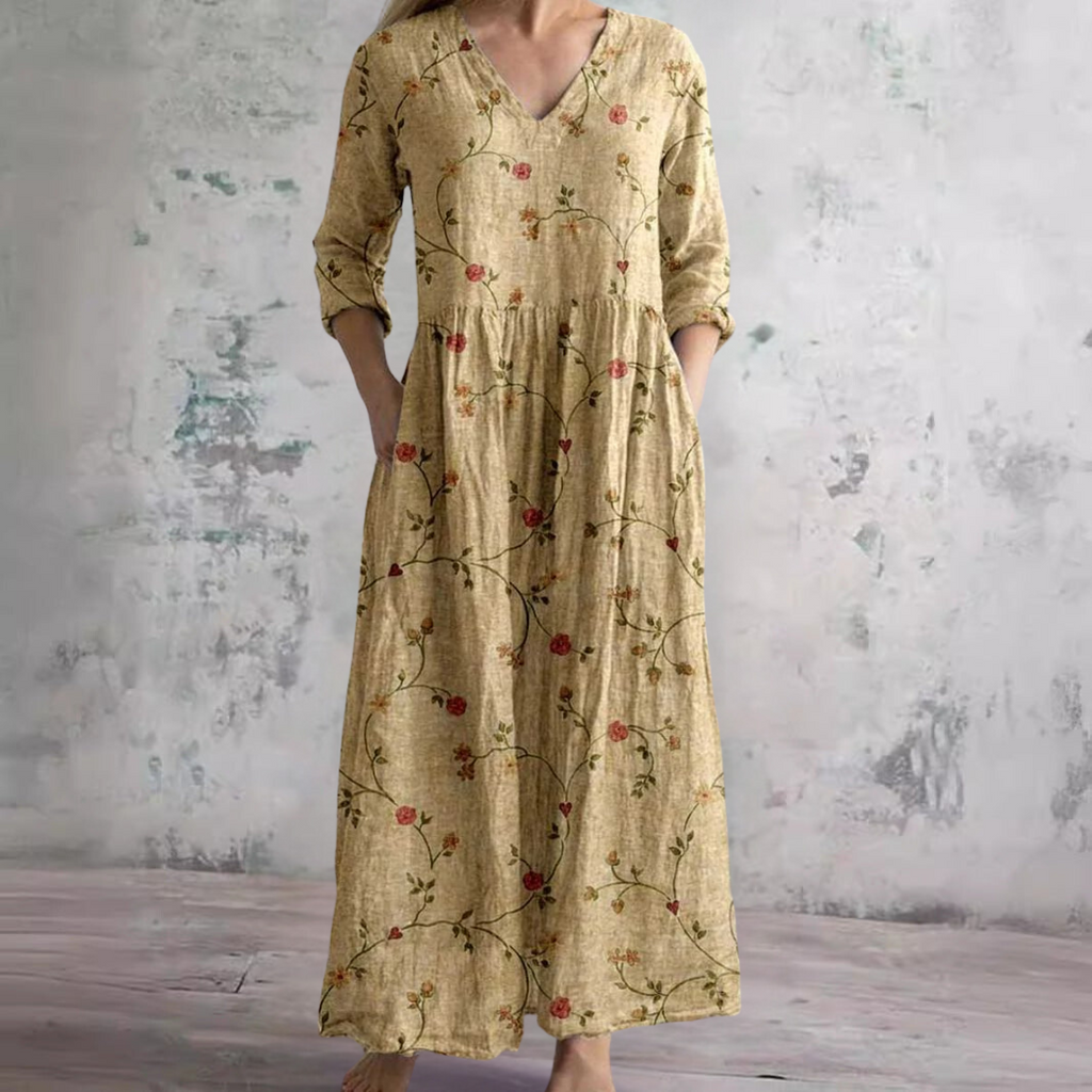 Daisy | Zomerjurk Dames - Bloemenprint, Lichtgewicht Casual Geel