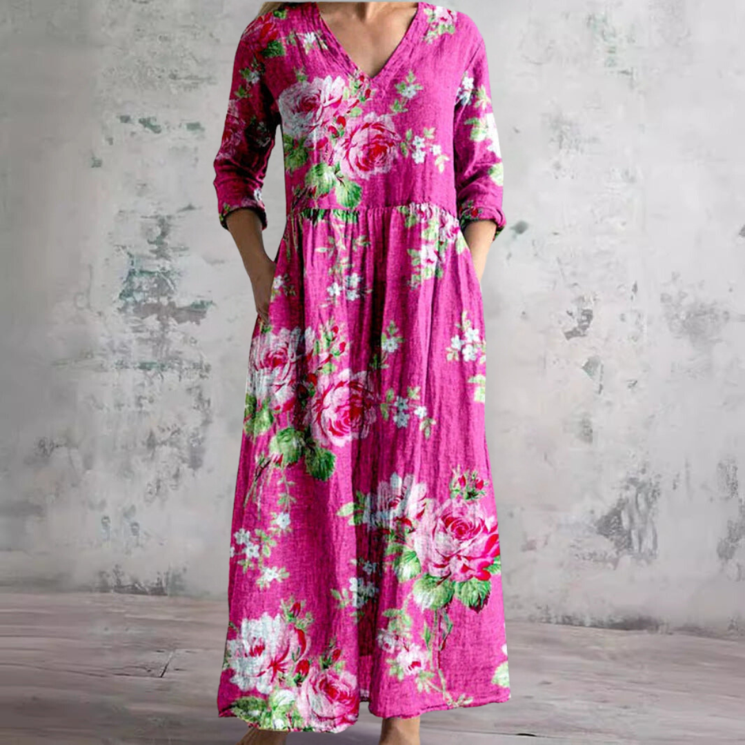 Daisy | Zomerjurk Dames - Bloemenprint, Lichtgewicht Casual Koraalroze