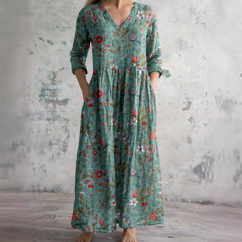 Daisy | Zomerjurk Dames - Bloemenprint, Lichtgewicht Casual Groen