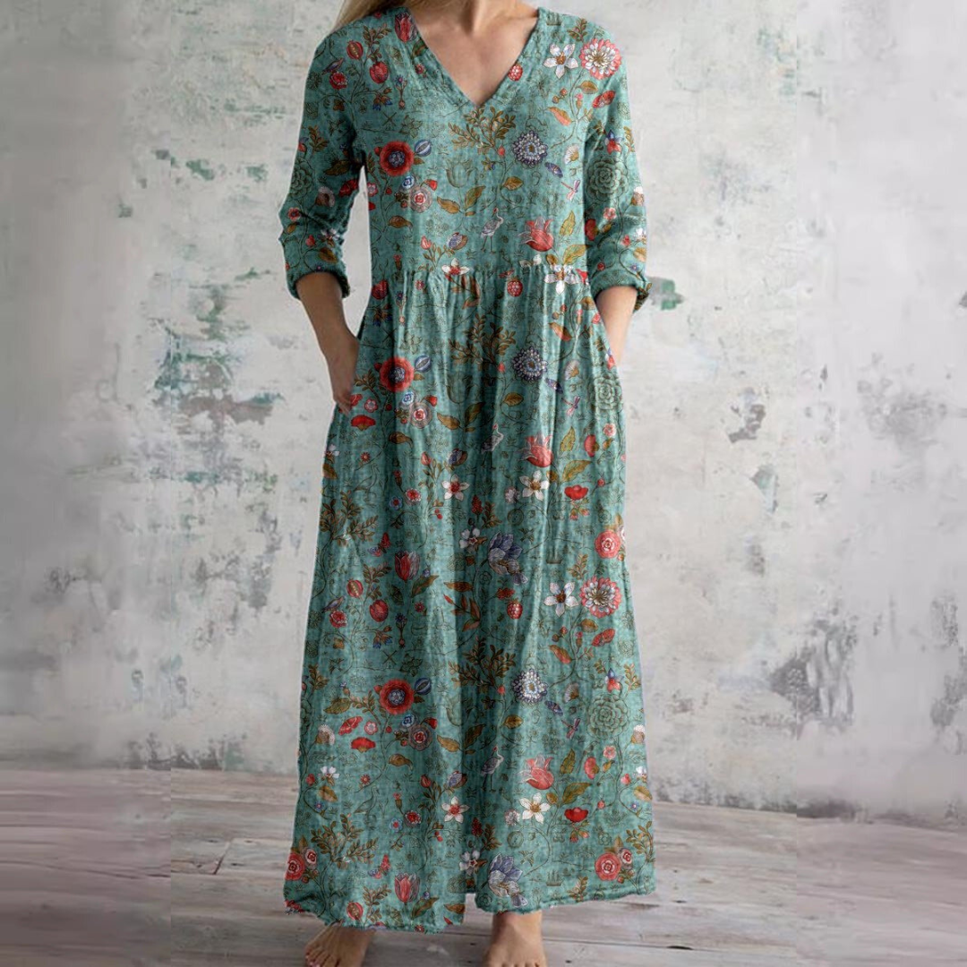 Daisy | Zomerjurk Dames - Bloemenprint, Lichtgewicht Casual Groen