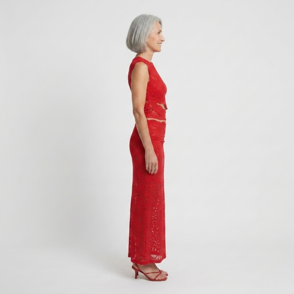 Yvaine | Co-ord Set Dames - Kant - Crop Top Fishtail