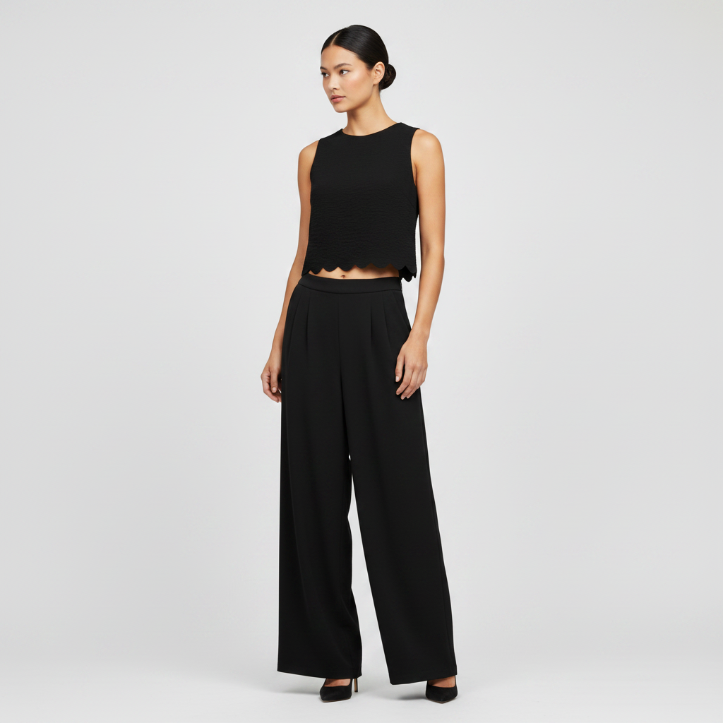 Thalassa | Co-ord Set Dames - Mouwloos Schelp Enkel Zwart