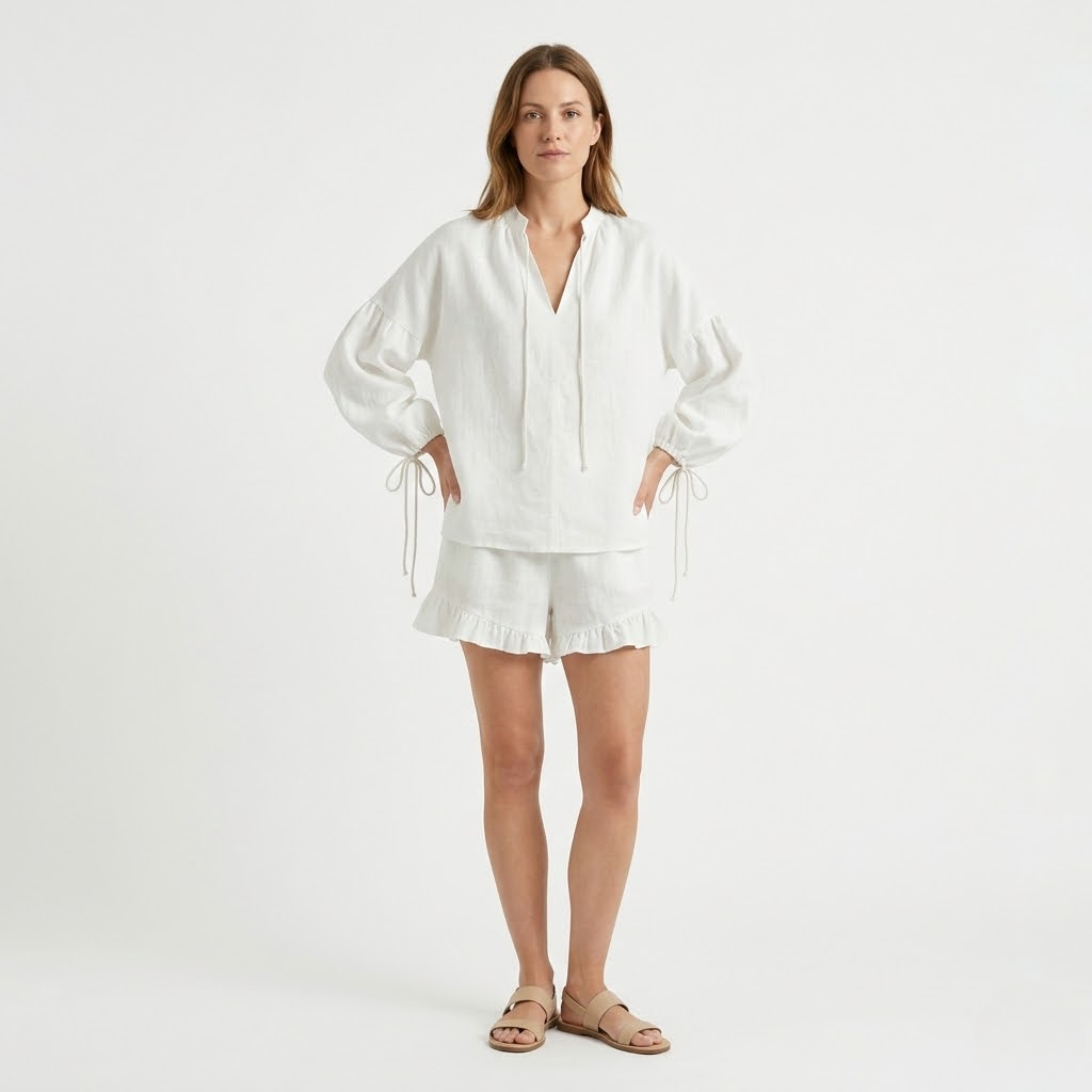 Caelia | Co-ord Set Dames - Blouse Lange Mouw Ruches