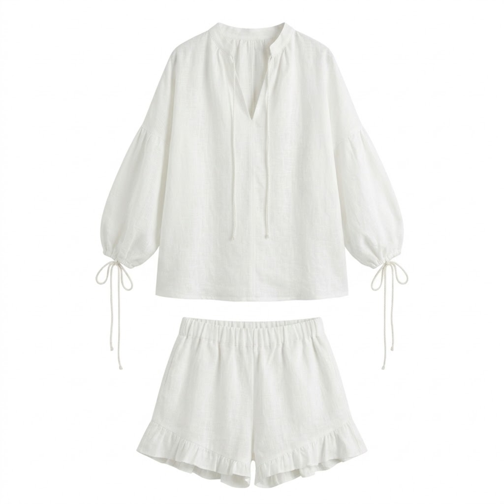 Caelia | Co-ord Set Dames - Blouse Lange Mouw Ruches