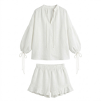 Caelia | Co-ord Set Dames - Blouse Lange Mouw Ruches