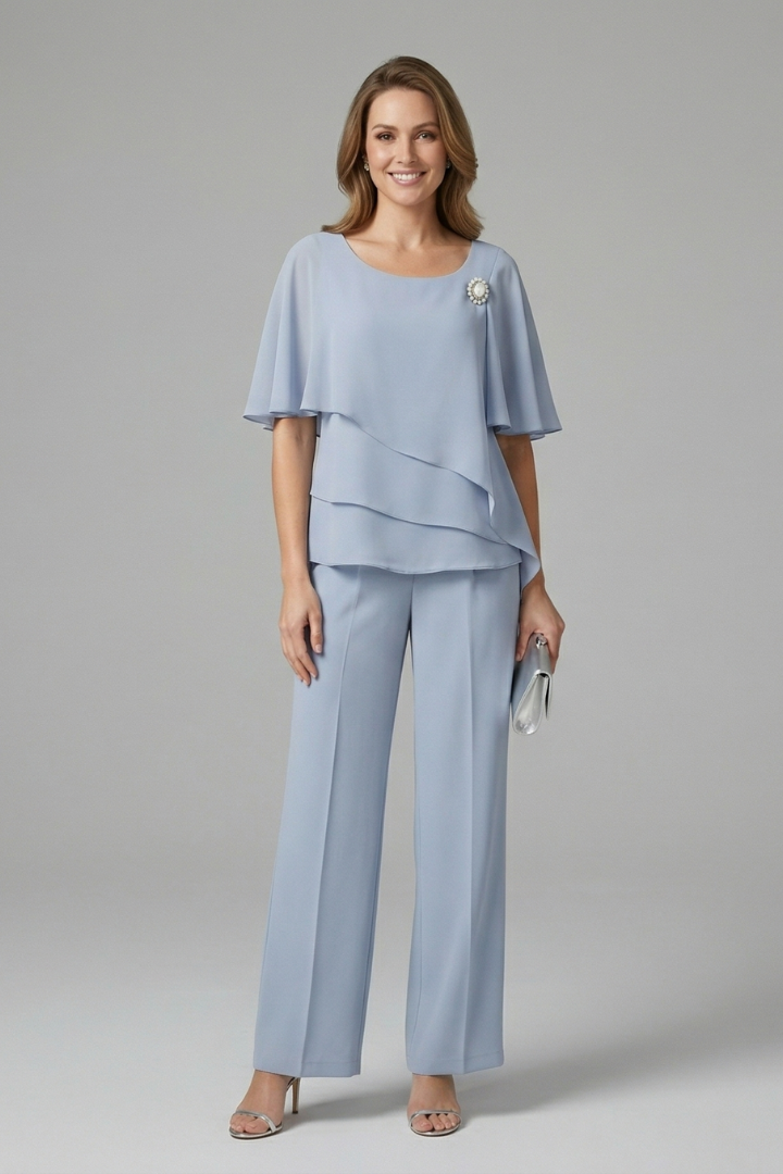 Ondine | Co-ord Set Dames - Tuniek Rechte Broek Blauw