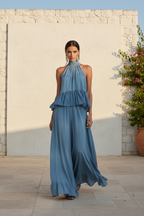 Sariyah | Tweedelige Set Dames - Denim - Halternek Ruches