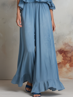Sariyah | Tweedelige Set Dames - Denim - Halternek Ruches