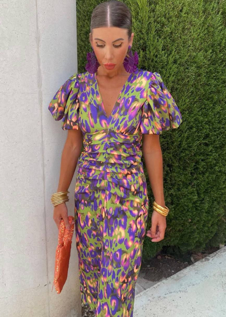 Diva | Dames Jurk - Gedurfde Print, Elegante V-hals