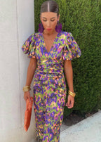 Diva | Dames Jurk - Gedurfde Print, Elegante V-hals