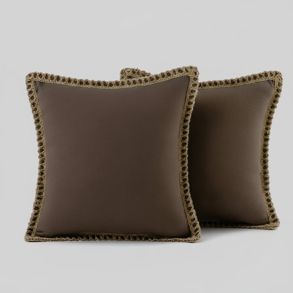 Elegante Kussensloop in Grijs en Rood – Duurzaam Polyester, Diverse Maten 30x50cm, 45x45cm, 50x50cm Koffie