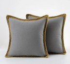 Elegante Kussensloop in Grijs en Rood – Duurzaam Polyester, Diverse Maten 30x50cm, 45x45cm, 50x50cm Grijs