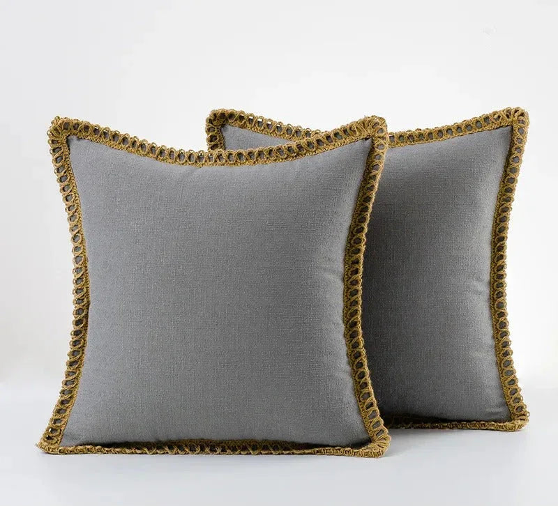 Elegante Kussensloop in Grijs en Rood – Duurzaam Polyester, Diverse Maten 30x50cm, 45x45cm, 50x50cm Grijs