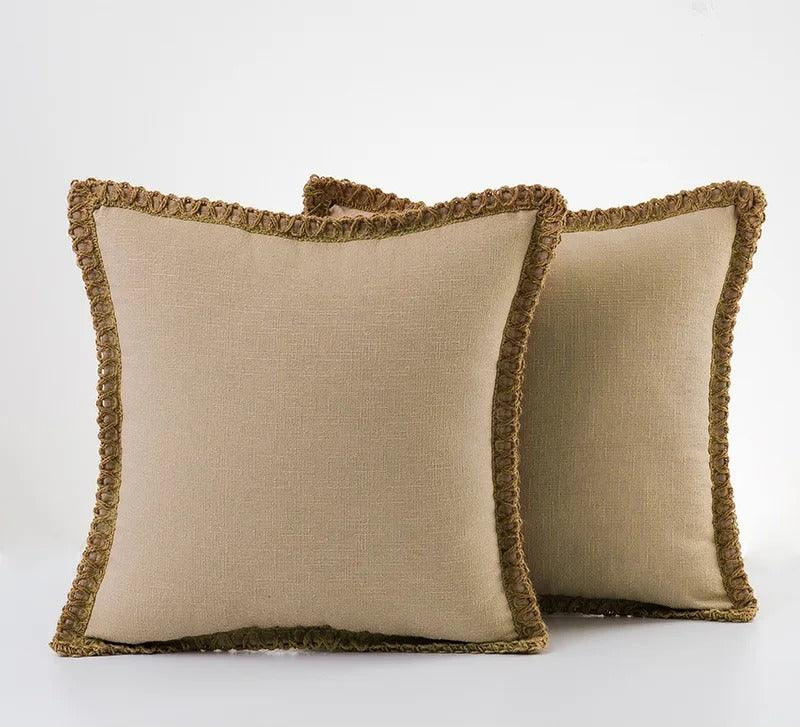 Elegante Kussensloop in Grijs en Rood – Duurzaam Polyester, Diverse Maten 30x50cm, 45x45cm, 50x50cm Khaki
