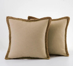 Elegante Kussensloop in Grijs en Rood – Duurzaam Polyester, Diverse Maten 30x50cm, 45x45cm, 50x50cm Khaki