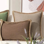 Elegante Kussensloop in Grijs en Rood – Duurzaam Polyester, Diverse Maten 30x50cm, 45x45cm, 50x50cm