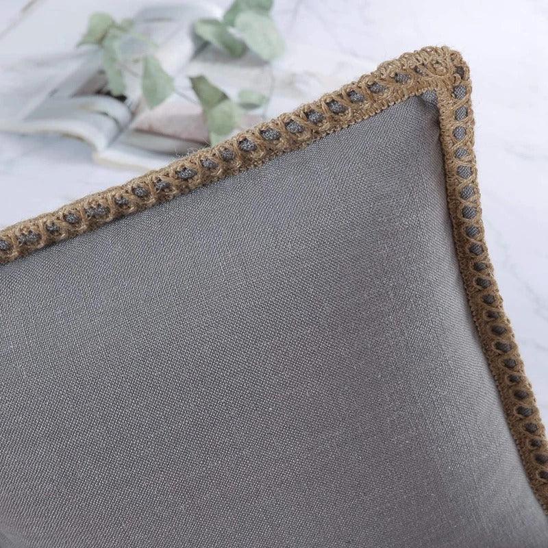 Elegante Kussensloop in Grijs en Rood – Duurzaam Polyester, Diverse Maten 30x50cm, 45x45cm, 50x50cm