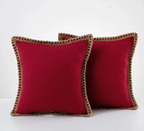 Elegante Kussensloop in Grijs en Rood – Duurzaam Polyester, Diverse Maten 30x50cm, 45x45cm, 50x50cm Rood