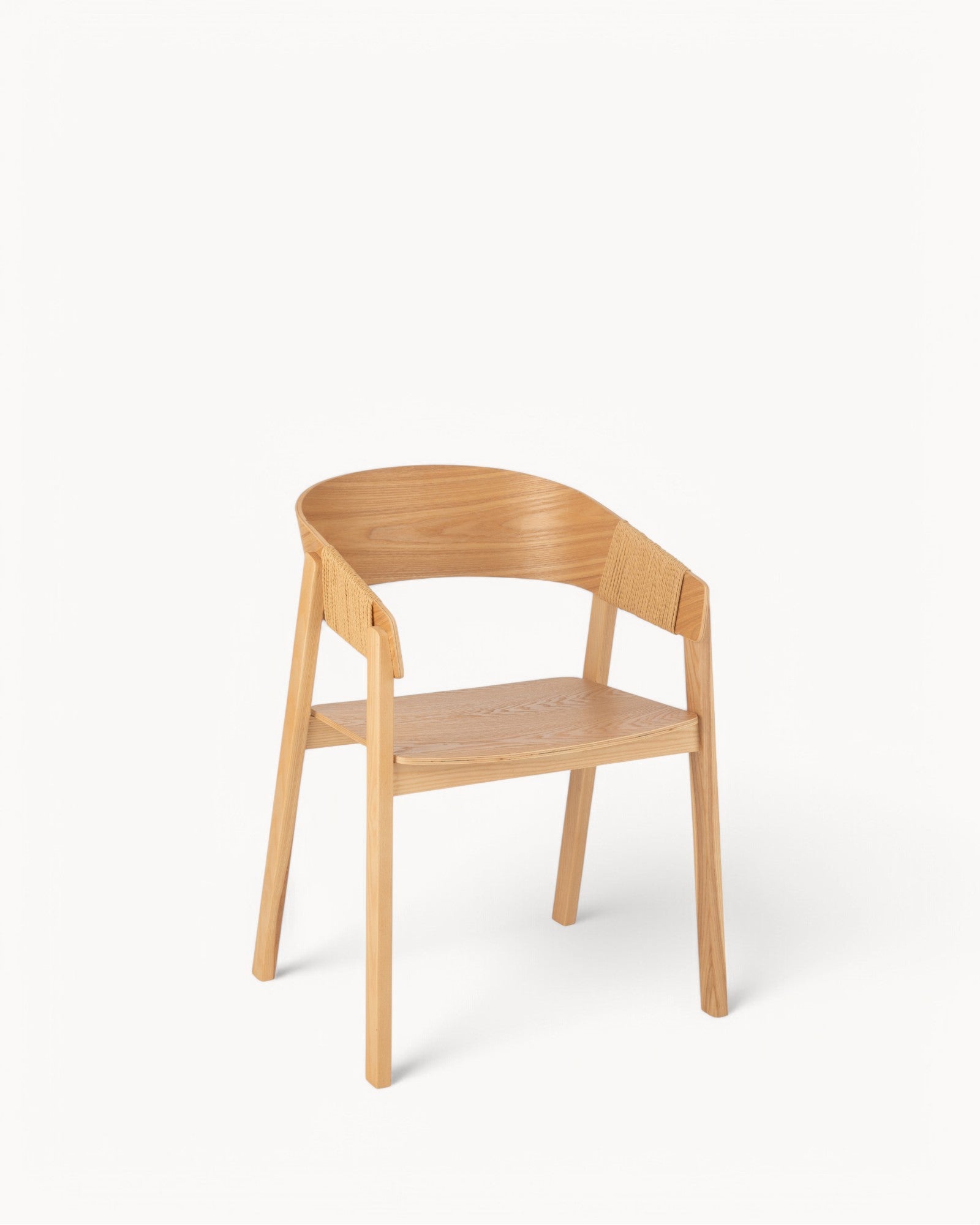 Elegante Zwarte Eetkamerstoel van Essenhout met Touw – Ergonomische Zithoogte 45,3 cm, Duurzaam en Stijlvol Default